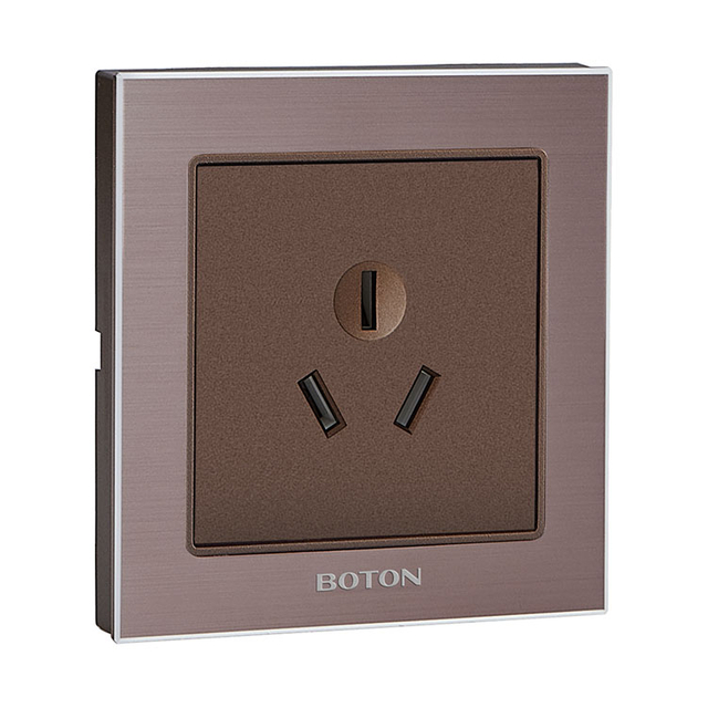 16A三孔 G9拉丝玫瑰金+咖