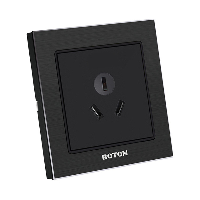 16A三孔 G9拉丝黑