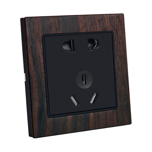 二、三极插座 G9木纹（玫瑰木+黑）