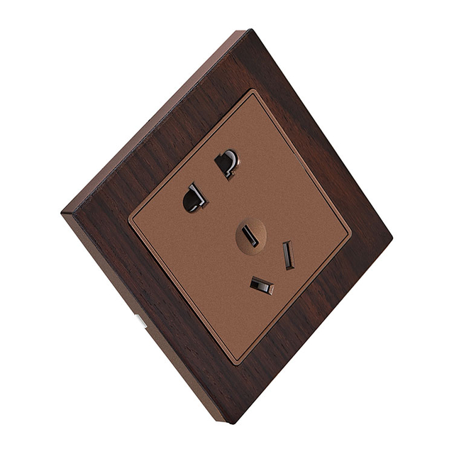二、三极插座 G9木纹（玫瑰木 +咖）