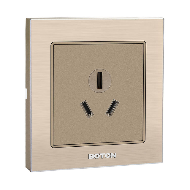 16A三孔 G9拉丝香槟