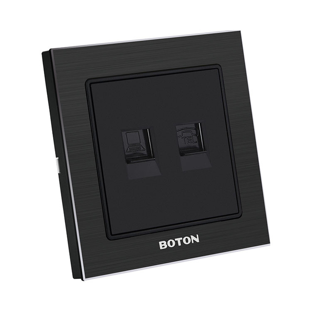 电脑电话插座 G9拉丝黑