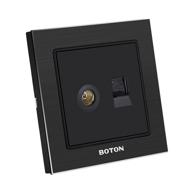 电视电话插座 G9拉丝黑