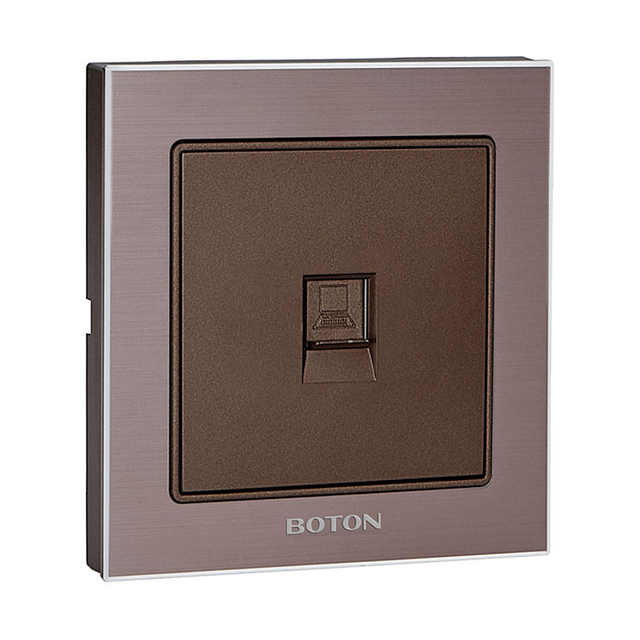 电脑插座 G9拉丝玫瑰金+咖